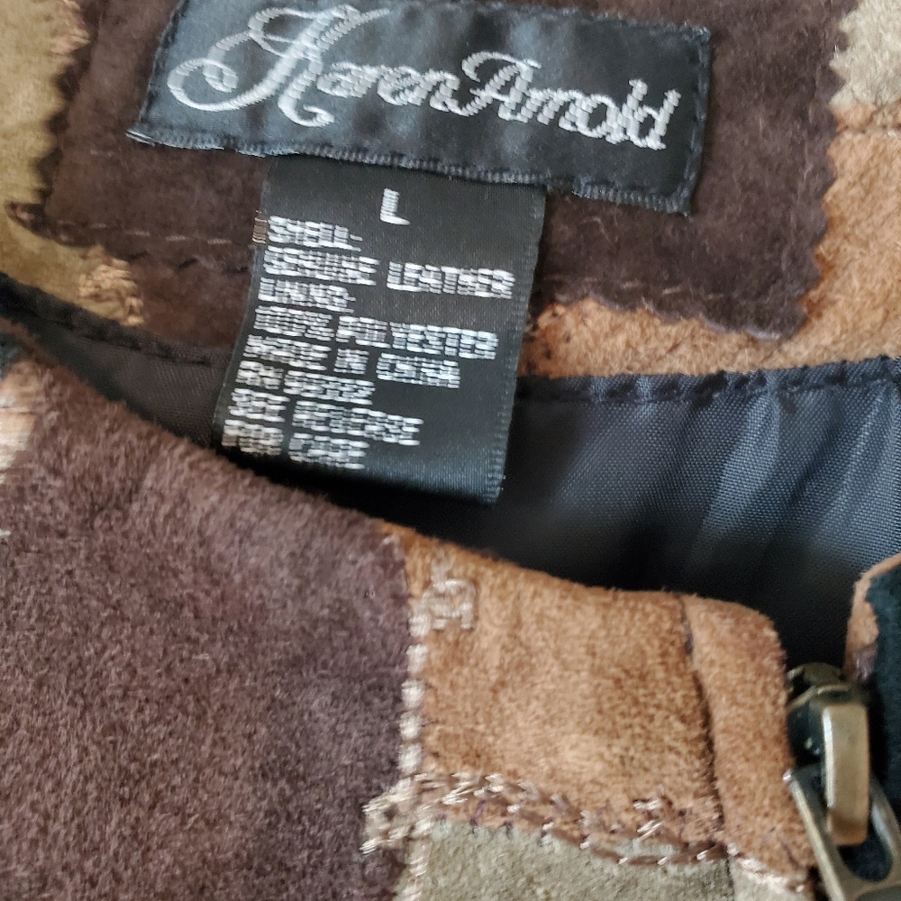 Karen Arnold Leather Suede Patchwork Jacket - image 3